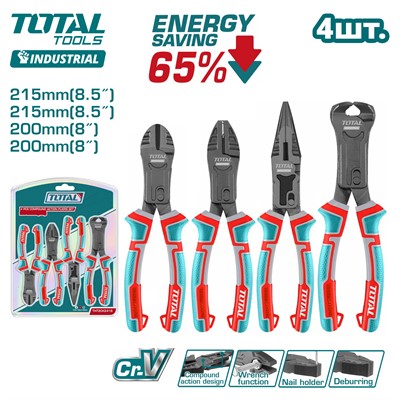 Набор шарнирно-губцевого инструмента TOTAL THT2CK241S (4 шт) - фото 182868