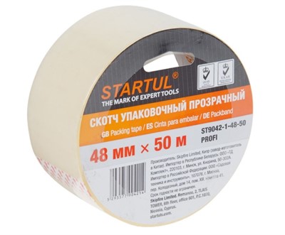 Скотч упаковочный прозрачный 48 мм х 50 метров, Startul