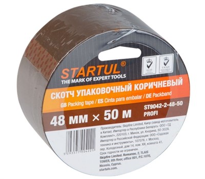 Скотч упаковочный коричневый 48 мм х 50 метров, Startul