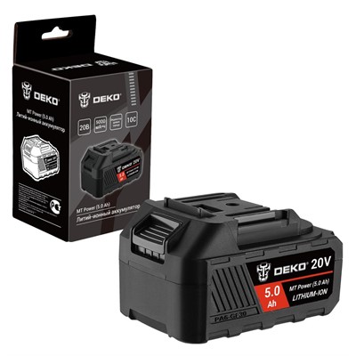 Аккумулятор DEKO MT Power Li-ion, 20В, 5.0А*ч, с повышенной токоотдачей, разъём UNV - фото 183410