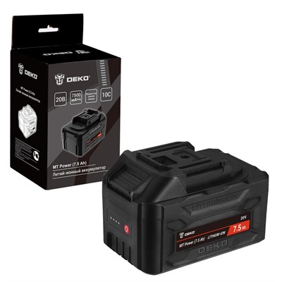 Аккумулятор DEKO MT Power Li-ion, 20В, 7,5 А*ч, с повышенной токоотдачей, разъём UNV