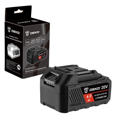 Аккумулятор DEKO M-UNV4.0 EXTRA, Li-ion, 20В, 4.0А*ч, с повышенной токоотдачей