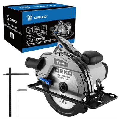 Дисковая (циркулярная) пила DEKO CSDK-2500 PRO, 2500Вт, 210мм диск - фото 183757