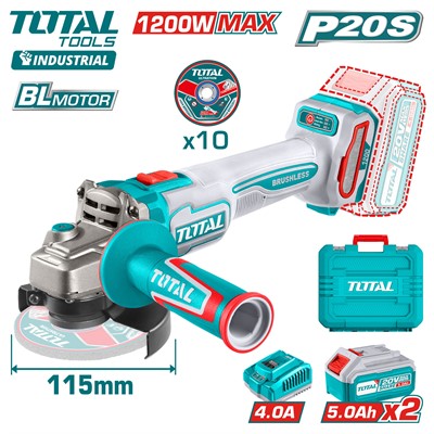 Углошлифмашина аккумуляторная TOTAL TAGLI2211532 - фото 188171