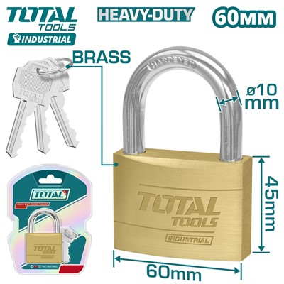 Замок навесной латунный 60мм TOTAL