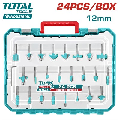 Набор фрез концевых 24 шт, хв.12 мм TOTAL 