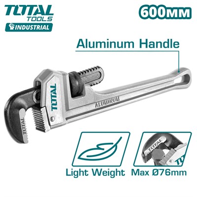 Ключ трубный 600 мм L-образный с алюминиевой рукояткой TOTAL THTAL17246 - фото 188256