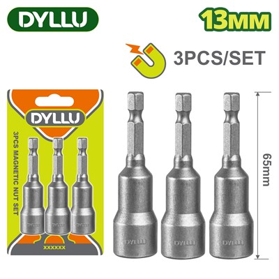 Торцевая магнитная насадка 13x65 мм DYLLU DTWR2K13 (3 шт) - фото 188360