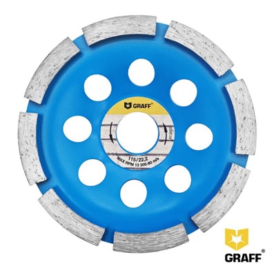 Чашка алмазная шлифовальная по бетону 115 мм однорядная, GRAFF