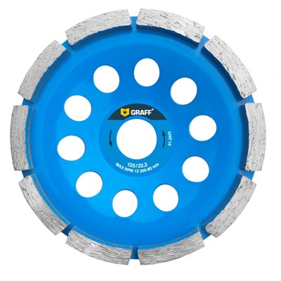 Чашка алмазная шлифовальная по бетону 125 мм однорядная, GRAFF