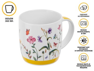 Кружка керамическая, 360 мл., SUMMER MELODY-1, PERFECTO LINEA - фото 191313
