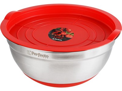 Миска для взбивания из нержавеющей стали, диаметр 18 см, с крышкой, серия CHEF, PERFECTO LINEA - фото 191361