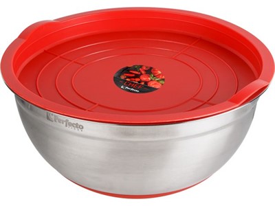 Миска для взбивания из нержавеющей стали, диаметр 22 см, с крышкой, серия CHEF, PERFECTO LINEA - фото 191373