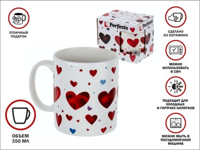 Кружка керамическая, в кор., 350 мл., ROMANCE-1, PERFECTO LINEA - фото 191465