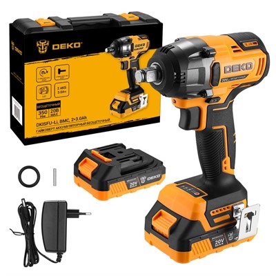 Гайковерт аккумуляторный бесщеточный DEKO DKISFU-Li в кейсе, 20В, 2х3.0Ач - фото 192175