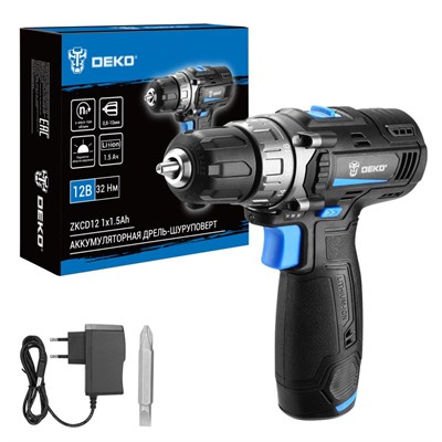 Аккумуляторная дрель-шуруповерт DEKO ZKCD12, 12В, 1x1.5Ач - фото 192262