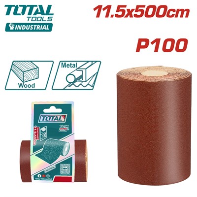 Шлифовальная бумага 11,5x500см P100 TOTAL TAC10065 - фото 192324