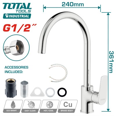 Смеситель для раковины однорычажный TOTAL TSLBM23401 - фото 192350