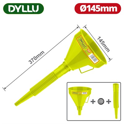 Воронка пластмассовая разборная D-135мм с гибким носиком DYLLU DTUF1302 - фото 192352