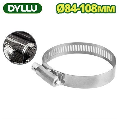 Хомут червячный 84-108 мм ширина 12,7 мм, нержавеющая сталь DYLLU (5 шт.)
