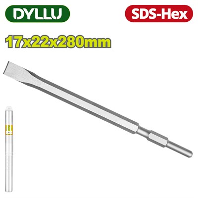 Зубило плоское SDS-Hex 17x22x280 мм DYLLU DTGZ1206 - фото 192410