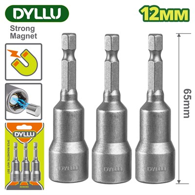 Торцевая магнитная насадка 12x65 мм DYLLU DTWR2K12 (3 шт.) - фото 192440