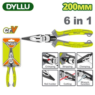 Длинногубцы комбинированные 200мм DYLLU - фото 192455