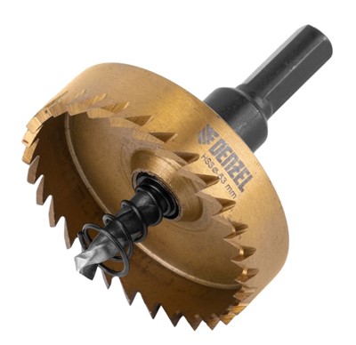 Коронка по металлу HSS, 53 мм, нитридтитановое покрытие Denzel