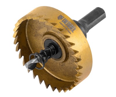 Коронка по металлу HSS, 55 мм, нитридтитановое покрытие Denzel