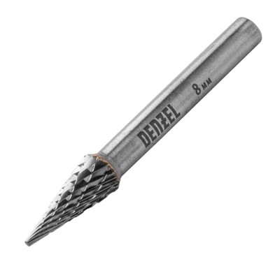 Борфреза по металлу твердосплавная, коническая, тип-M, 8 мм Denzel
