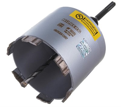Коронка алмазная 102 мм по железобетону сухого сверления HILBERG LASER