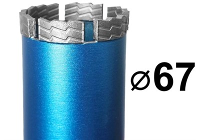 Коронка для алмазного бурения 67 мм 1 1/4" по железобетону бурения GRAFF