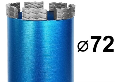 Коронка для алмазного бурения 72 мм 1 1/4" по железобетону бурения GRAFF