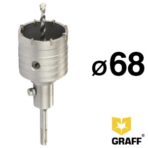 Коронка по бетону для подрозетников 68 мм ударная SDS-plus GRAFF