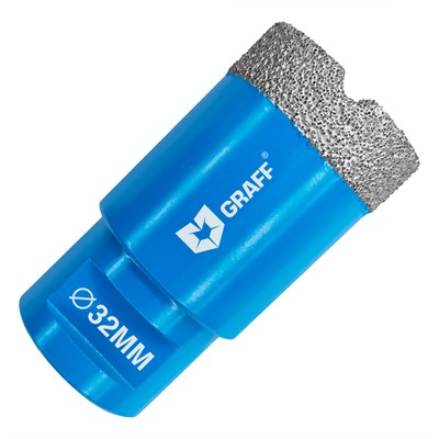 Коронка алмазная 32 мм по керамограниту для УШМ М14 GRAFF серия "Master"