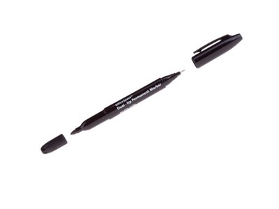 Маркер перманентный двухсторонний OfficeSpace черный, пулевидный, 0,8/2,2мм - фото 195017