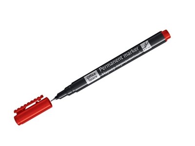 Маркер перманентный OfficeSpace красный, тонкий металл. наконечник, 0,5мм - фото 195018