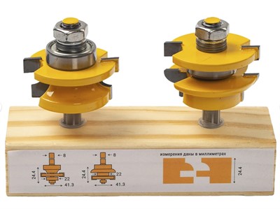 Набор комбинированных рамочных фрез 2 шт, хвочтовик 8 мм, VIRA