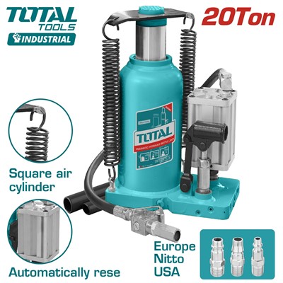 Домкрат гидравлический бутылочный 20 т TOTAL THT109206 - фото 195761
