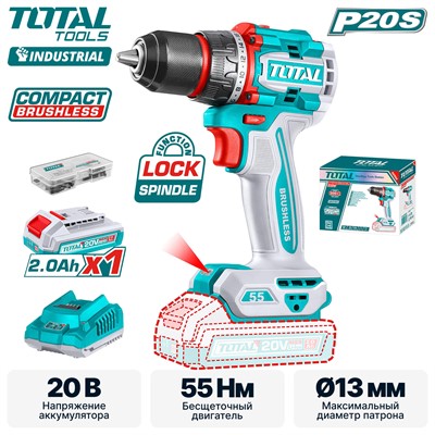 Дрель-шуруповерт TOTAL TDLI205582 - фото 195766