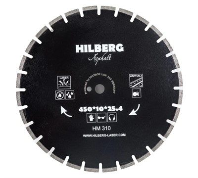 Диск алмазный по асфальту 450 х 25,4 мм Hilberg Hard Materials Laser Asphalt