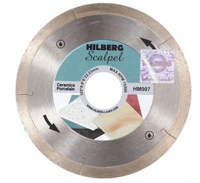 Диск алмазный по керамограниту 105x22.23 ультратонкий 0.8 мм Scalpel Hilberg