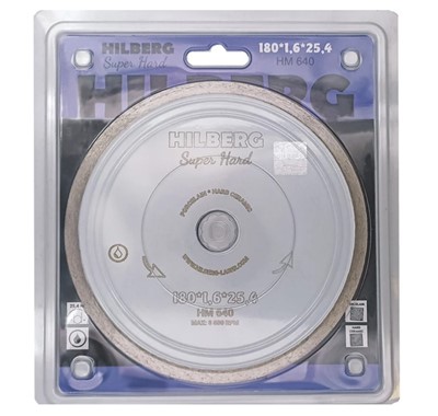 Алмазный диск по керамограниту 180x25,4 мм тонкий 1,6 мм Hilberg Super Hard