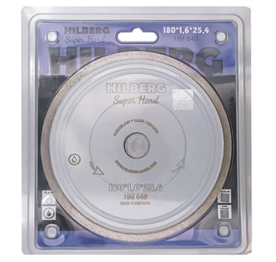 Алмазный диск по керамограниту 180x25,4 мм тонкий 1,6 мм Hilberg Super Hard