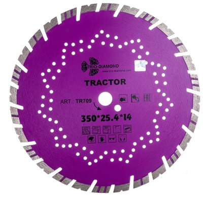 Алмазный диск 350×25,4×14 сегментированный Tractor, Trio-Diamond 