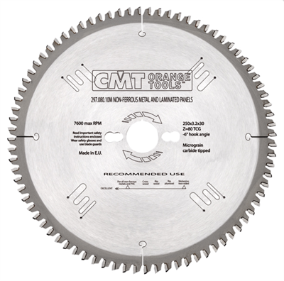Диск пильный по алюминию 250х30х3,2/2,5 мм TCG -6° 80Т СМТ (Италия)