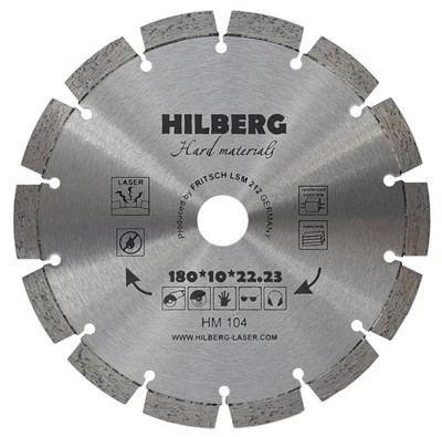 Диск алмазный по железобетону 180*22.23*10 Hilberg Hard Materials Лазер