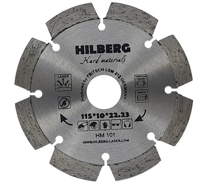 Диск алмазный по железобетону 115*22.23*10 Hilberg Hard Materials Лазер