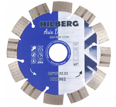 Диск алмазный по бетону 125×22.23×12 Hilberg Arix Diamond