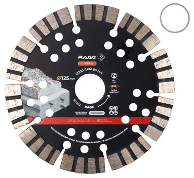 Диск алмазный по железобетону 125*22.23*10 RAGE by VIRA
